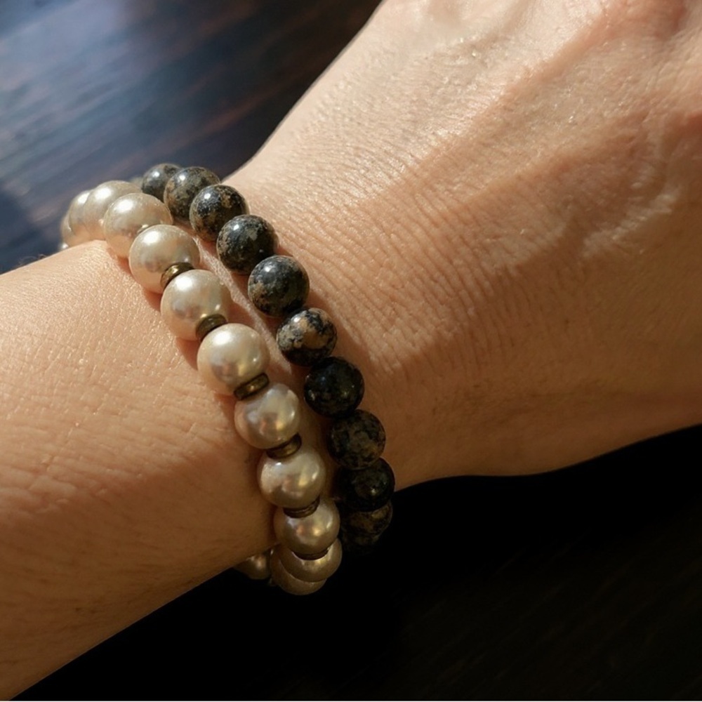 Best Friends Bracelets Christmas Gift for Her Friendship pearls onyx Bracelets
